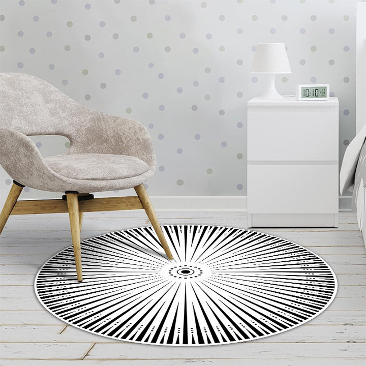 Floral Patterned Round Area Rug Bowlift