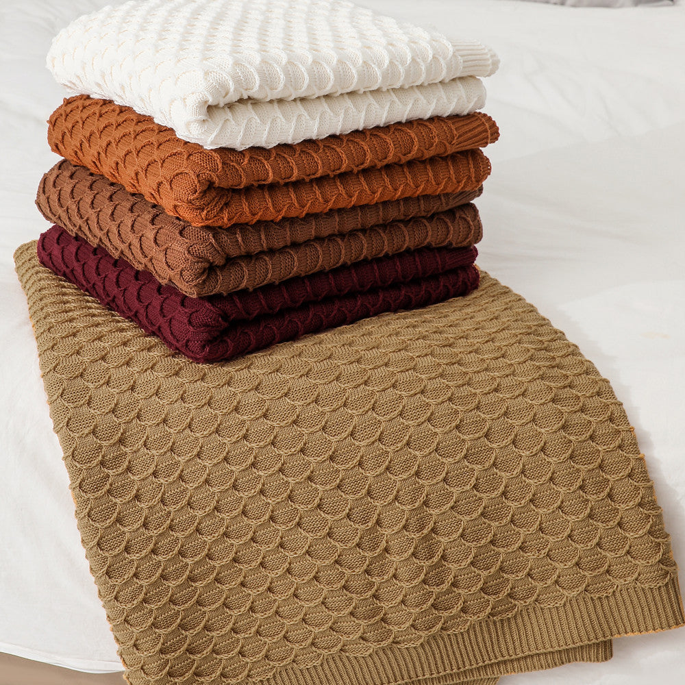 Cozy Knitted Throw Blanket Bowlift