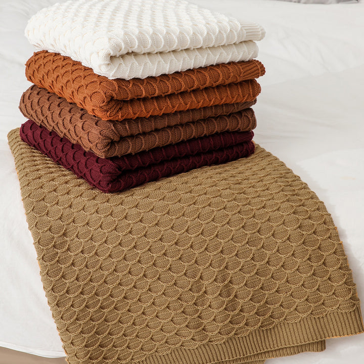 Cozy Knitted Throw Blanket Bowlift