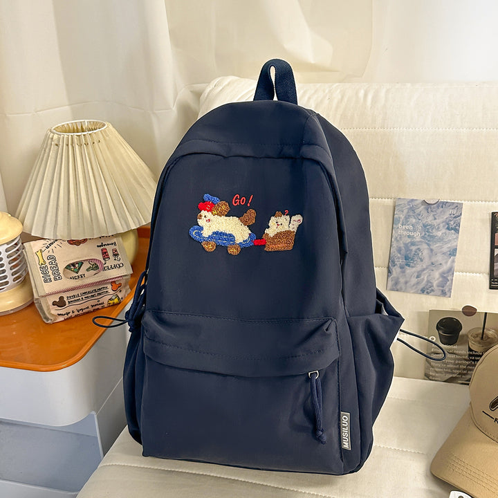Playful Embroidered Backpack Bowlift