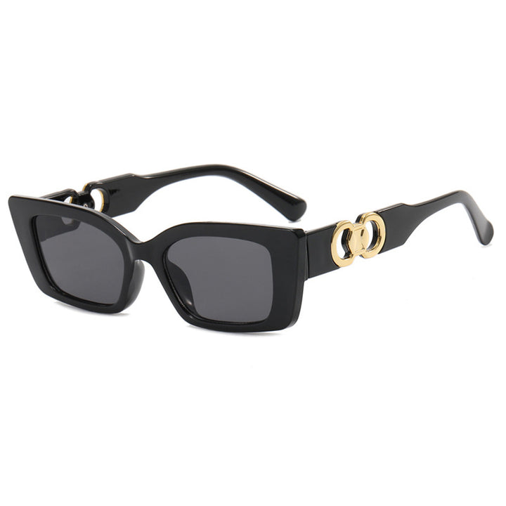 Women's fashionable square sunglasses with golden embellishments Bowlift