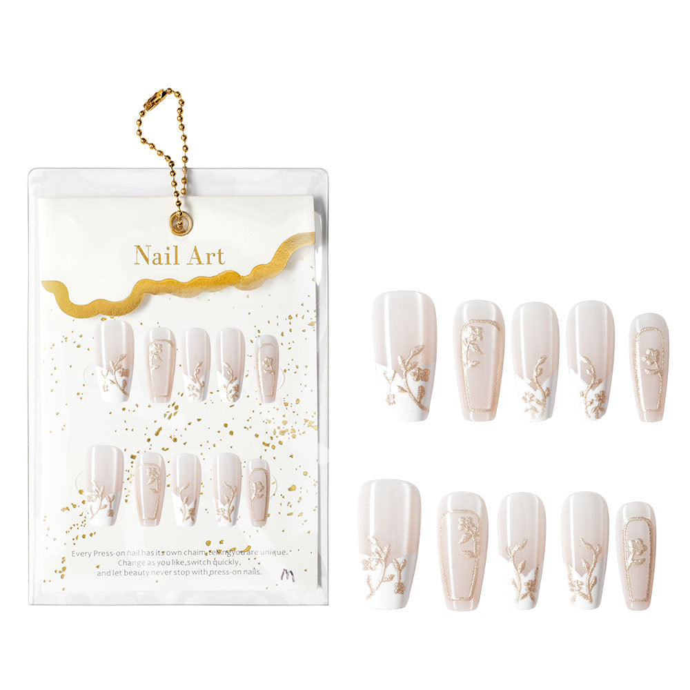 Floral Design Press-On Nail Set Bowlift