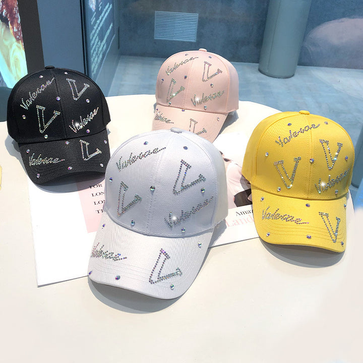 Women's Rhinestone Accented Adjustable Baseball Cap Bowlift