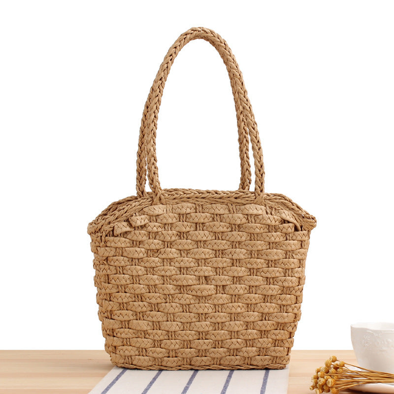 Robust basket bag with braided carrying straps Bowlift