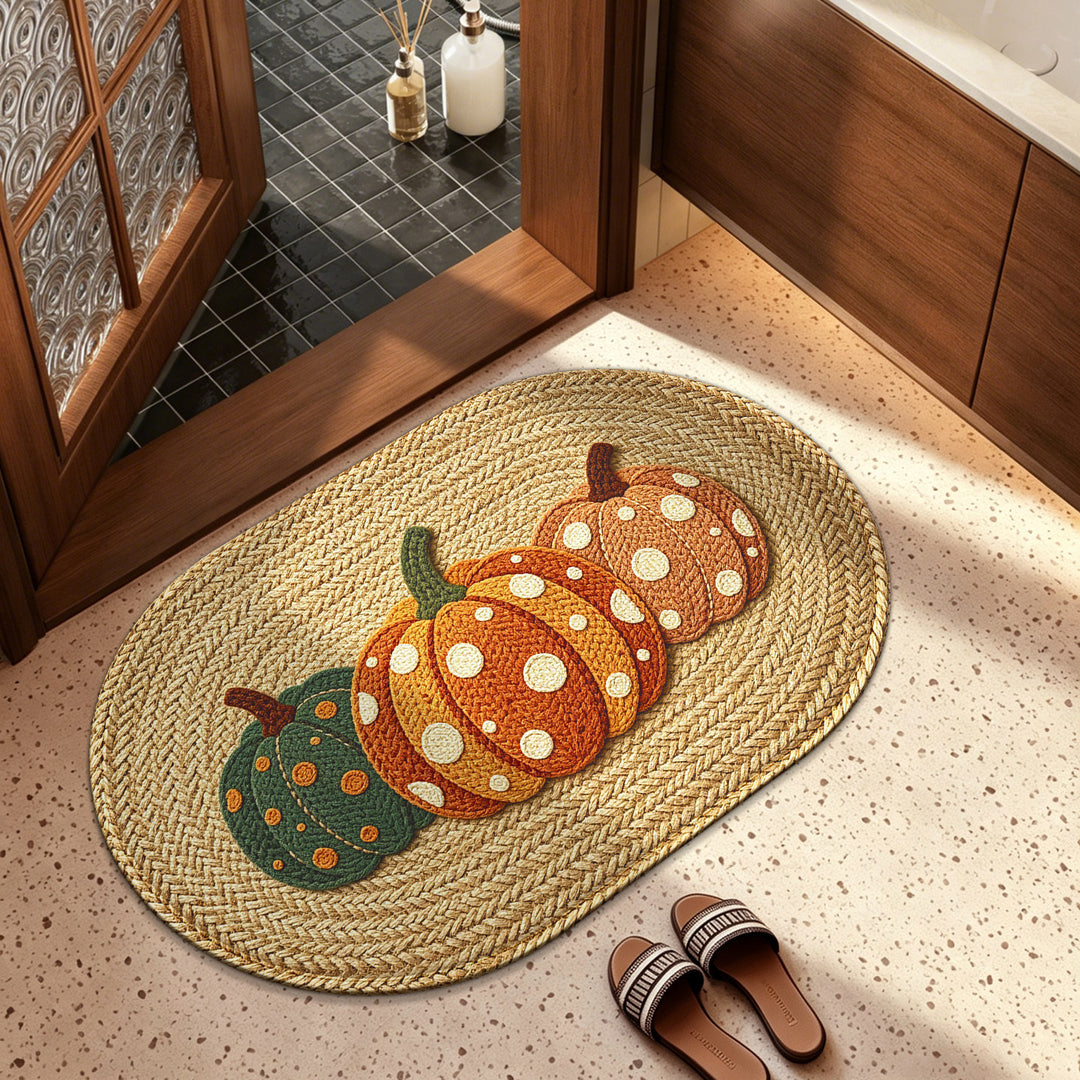 Decorative Pumpkin-Themed Area Mat