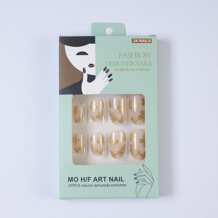 Artificial nails with elegant floral pattern Bowlift
