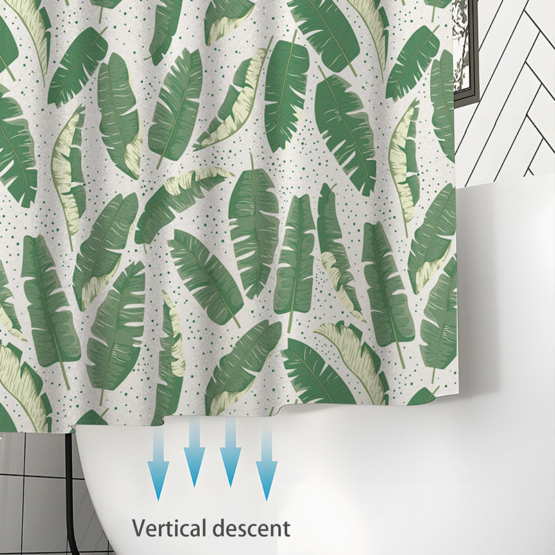 Leaf Print Shower Curtain Bowlift