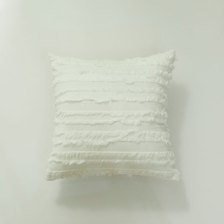 Textured Fringed Throw Pillow