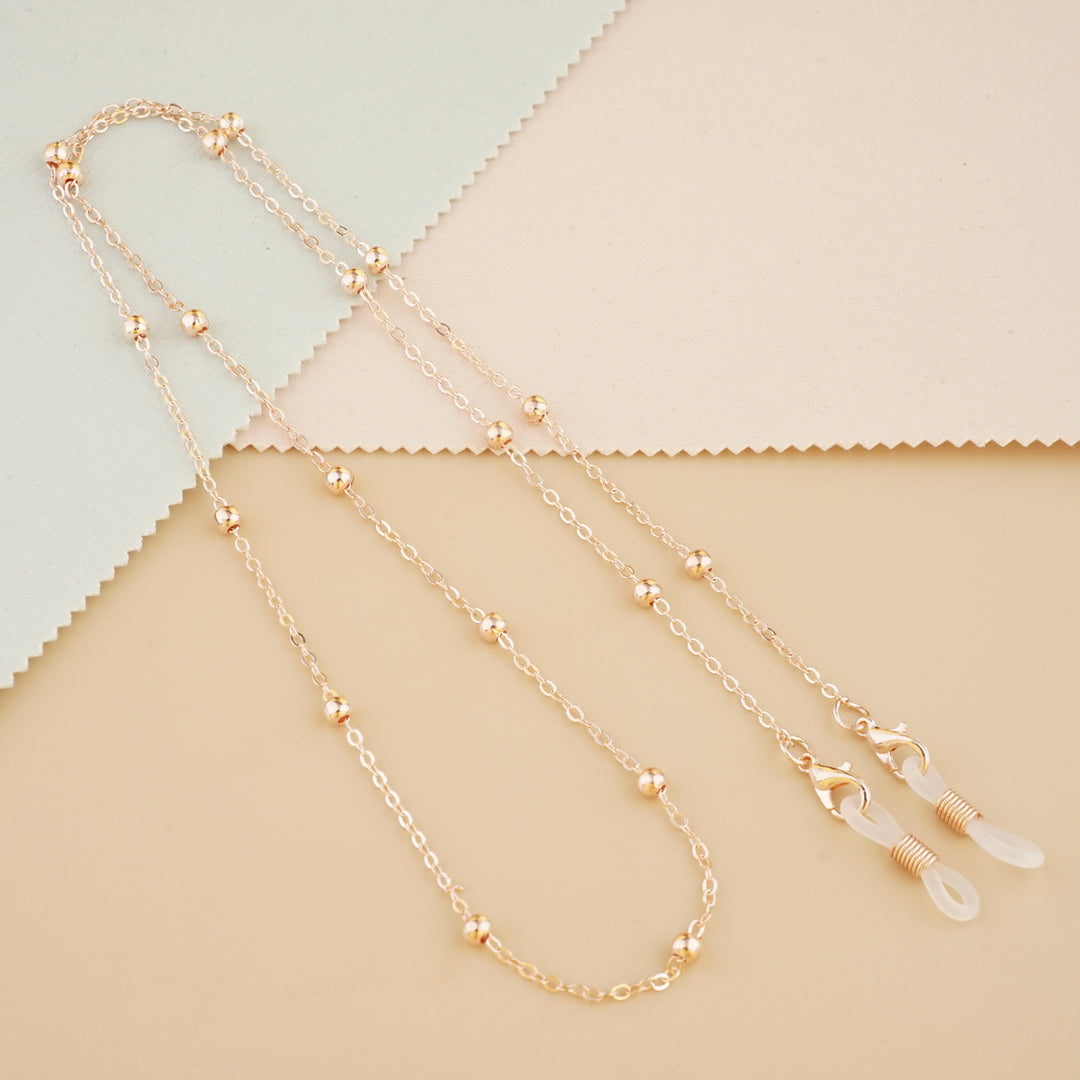 Silver Bead Decorative Eyewear Holder Chain Bowlift