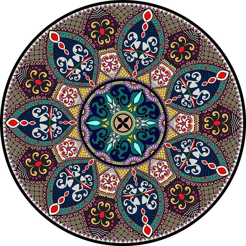 Circular Vintage Floral Area Rug Bowlift