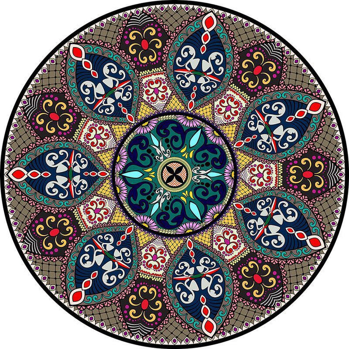 Circular Vintage Floral Area Rug Bowlift