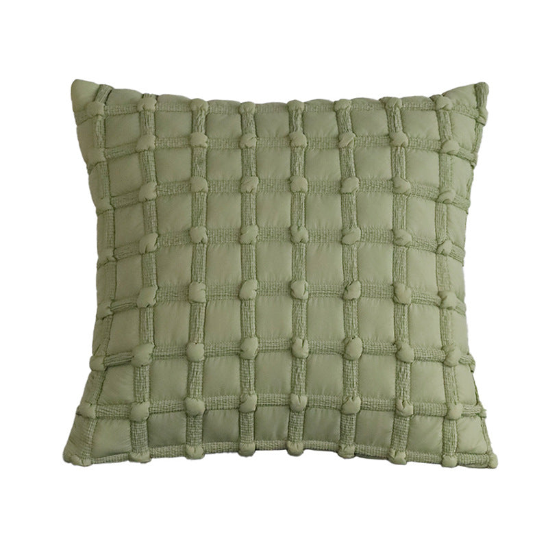 Square decorative cushion cover in Toile motif with jacquard weave structure and piped edge Bowlift