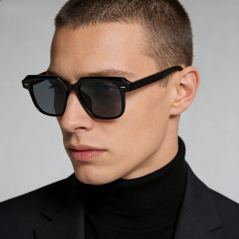 Rimless oversized cat eye polarized sunglasses with wood-effect temples Bowlift