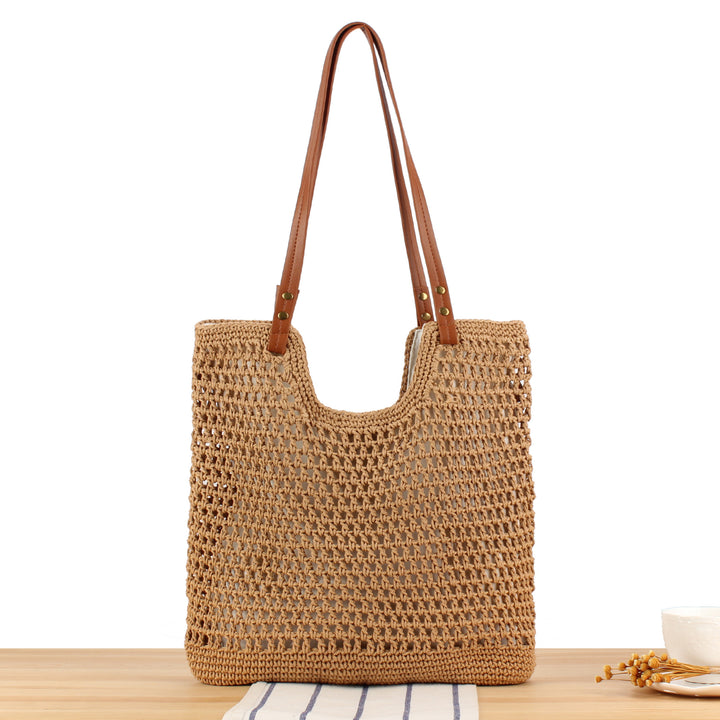 Hand-knotted shopping bag with sturdy leather handles Bowlift