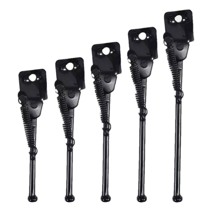 adjustable sixteen inch spring-loaded single-leg bicycle kickstand with sturdy mounting bracket Bowlift