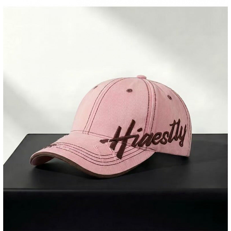 Women's Distressed Casual Graphic Baseball Cap Bowlift