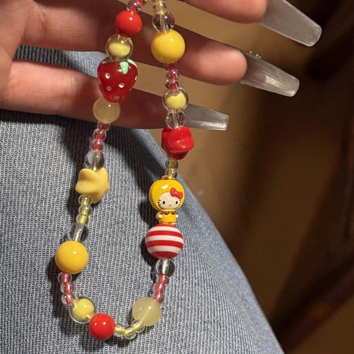 Creative Beaded Charm Phone Lanyard Bowlift