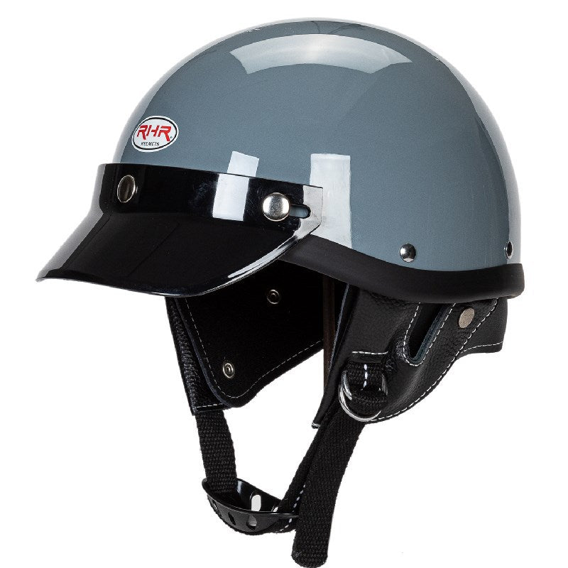 Classic Motorcycle Half-Helmet with Visor Bowlift