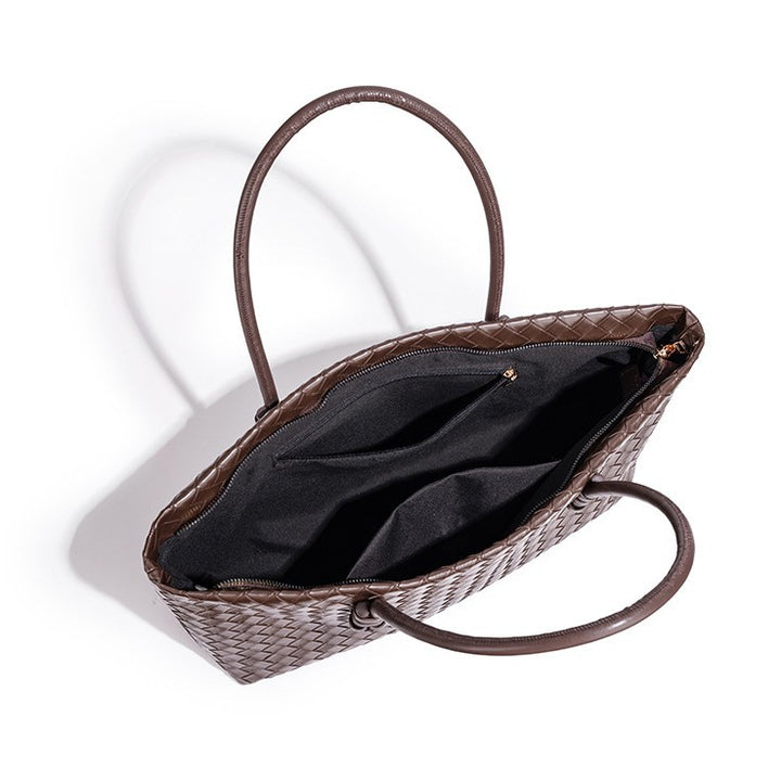 Woven Leather Tote Bag Bowlift