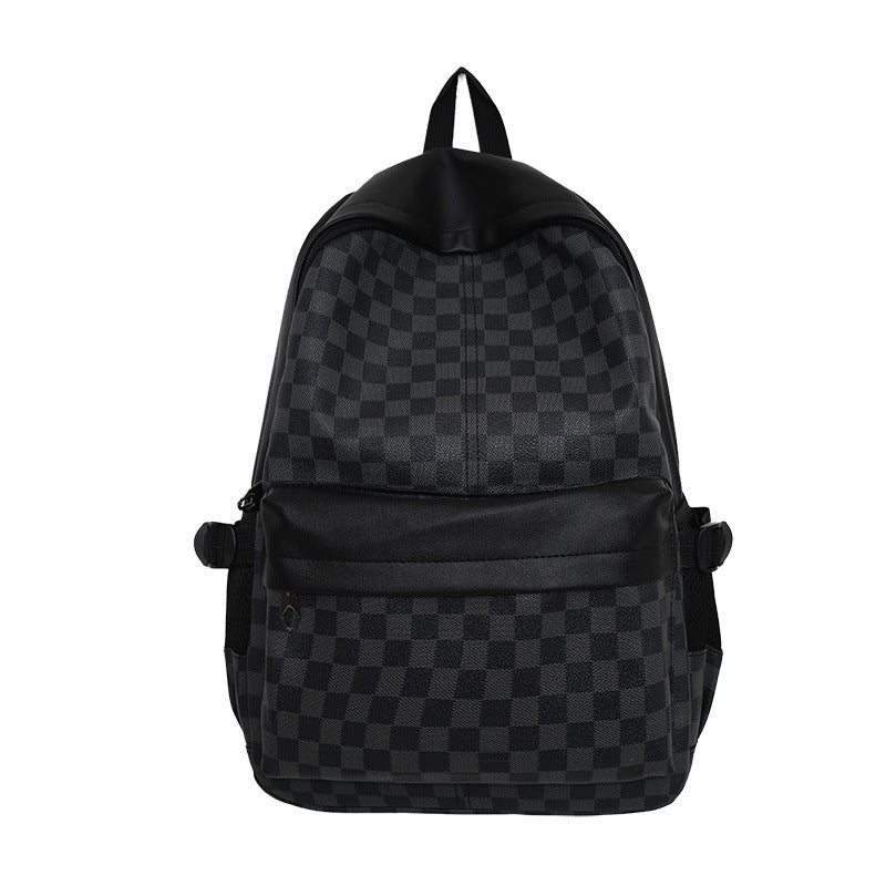 Stylish Checked Pattern Backpack Bowlift