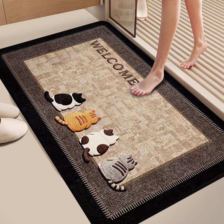 Fun Cat-Themed Bath Mat Bowlift
