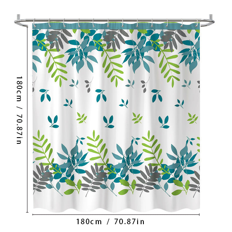 Leaf Motif Shower Curtain Bowlift