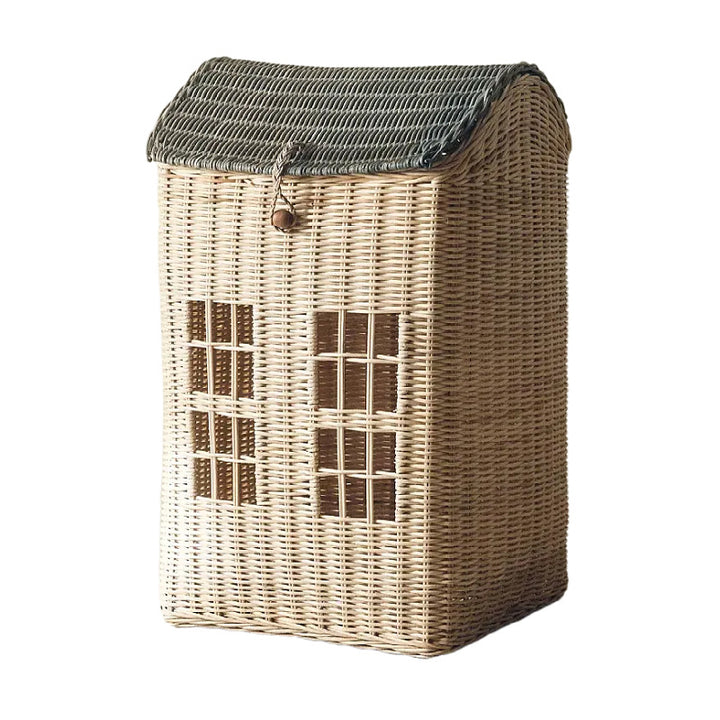 Decorative Woven House-Shaped Storage Basket Bowlift