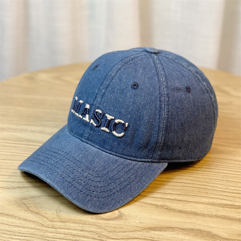 Women's Embroidered Denim Baseball Cap Bowlift