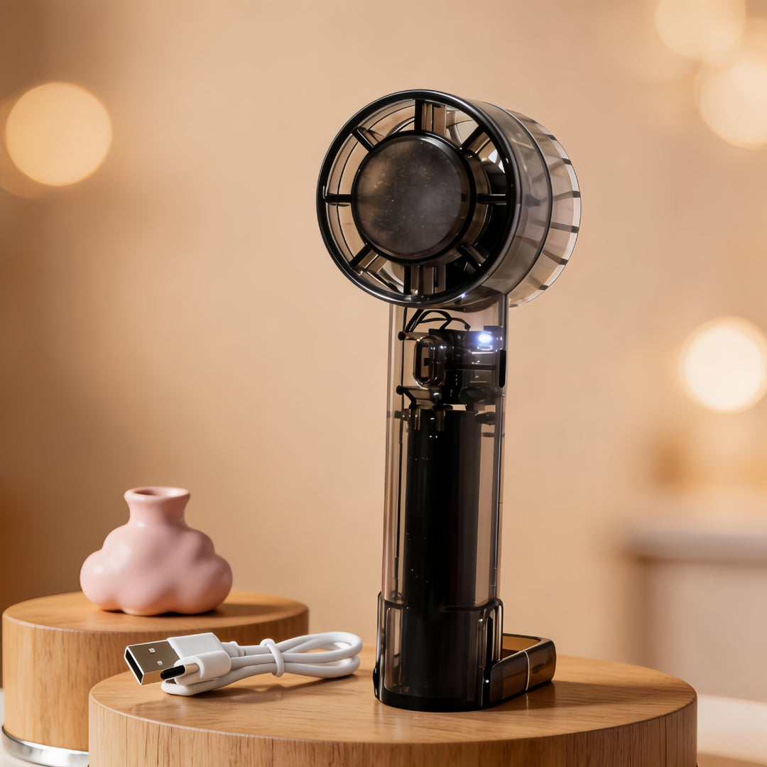 Women portable USB fan with innovative design Bowlift