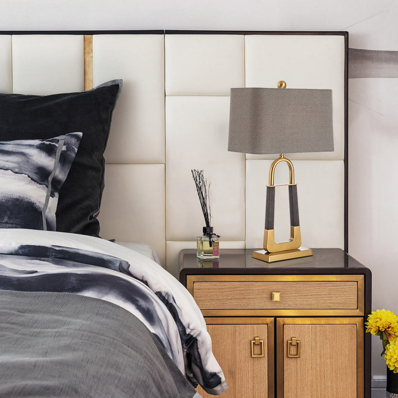 Decorative Table Lamp with Modern Geometric Base
