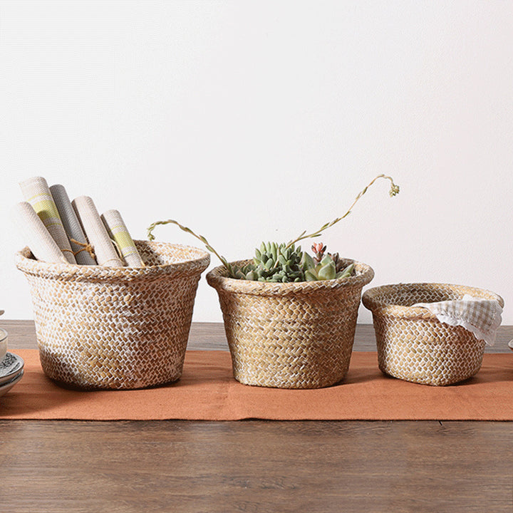 Handcrafted Natural Seagrass Storage Pot Bowlift