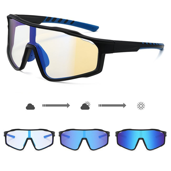 Unisex sporty cycling glasses with photochromic lenses and aerodynamic design Bowlift