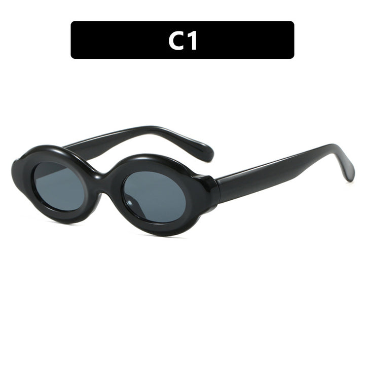 Women's sunglasses in trendy retro design with oval lenses Bowlift