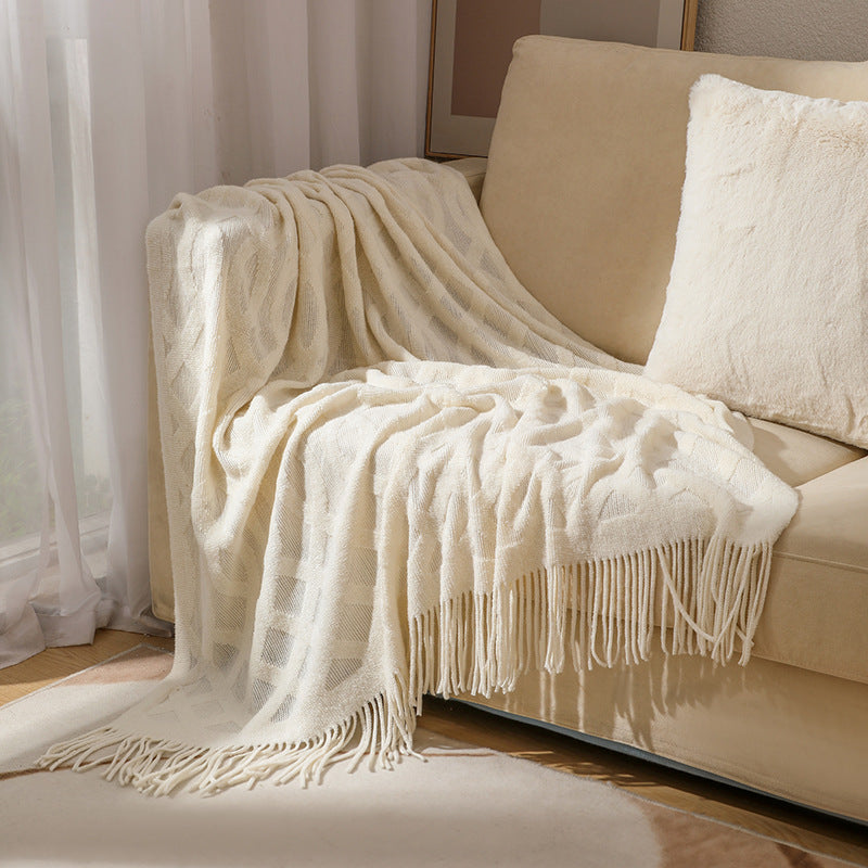 Premium Textured Knit Throw Blanket Bowlift