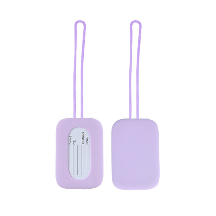 silicone luggage tag with ID window and elastic strap Bowlift