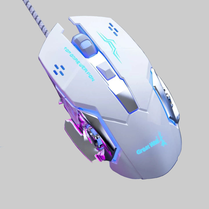 High-Precision Wired Gaming Mouse with Adjustable DPI Bowlift