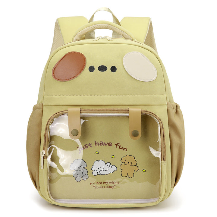 Backpack with Transparent Compartment and Playful Design Bowlift