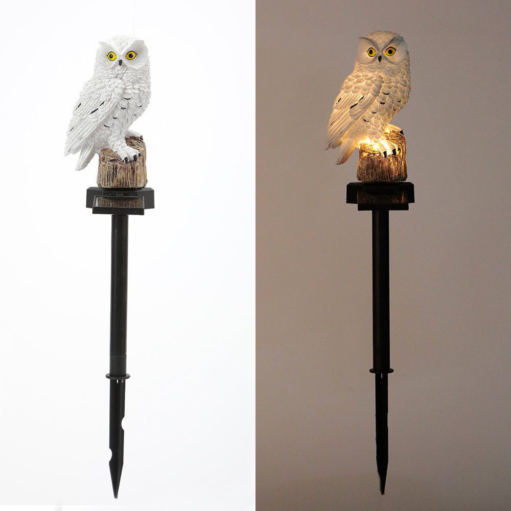 Solar-Powered Owl Garden Stake Light With Realistic Resin Perched Sculpture And Automatic Dusk-To-Dawn LED Bowlift