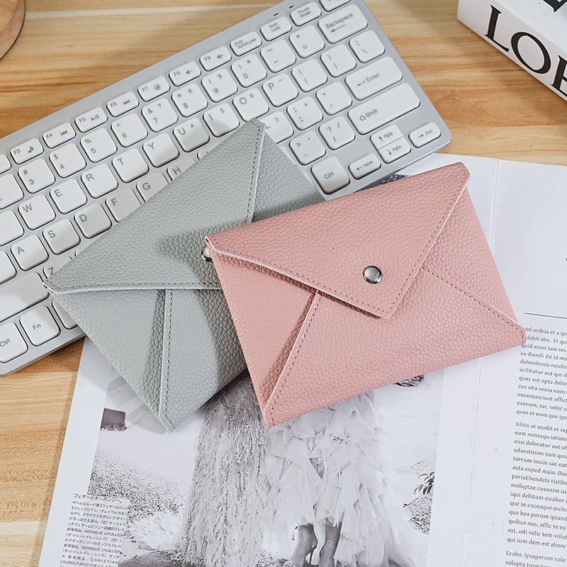 Textured Leather Envelope Wallet