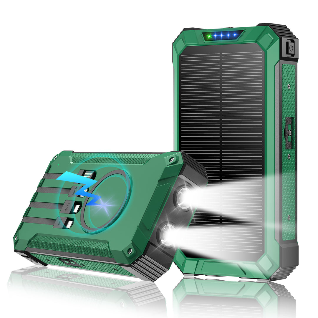 Solar and fast charging power bank with LED flashlight Bowlift