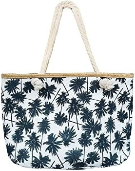 Large tote bag with tropical leaf design Bowlift