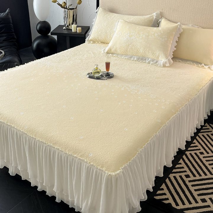Ruffled Embellished Bedspread Set