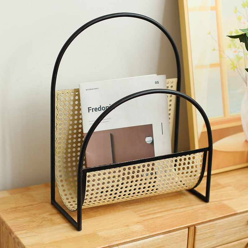 Unisex Elegant Magazine Holder with Artistic Weaving Structure Bowlift
