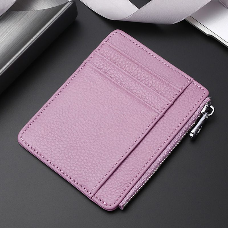 Zippered Leather Card Holder