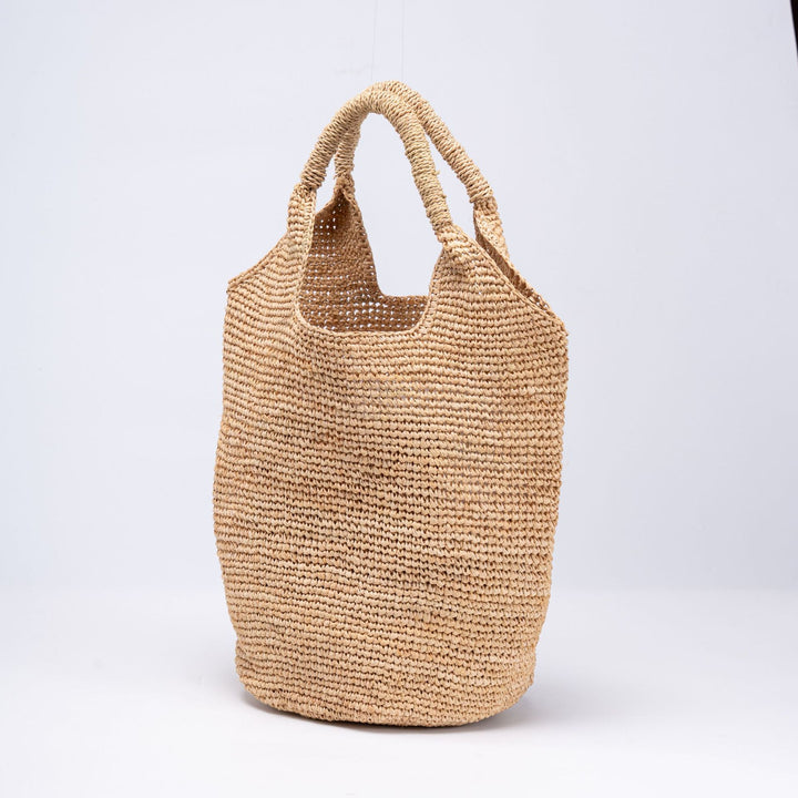 Handcrafted straw bag with modern accents Bowlift