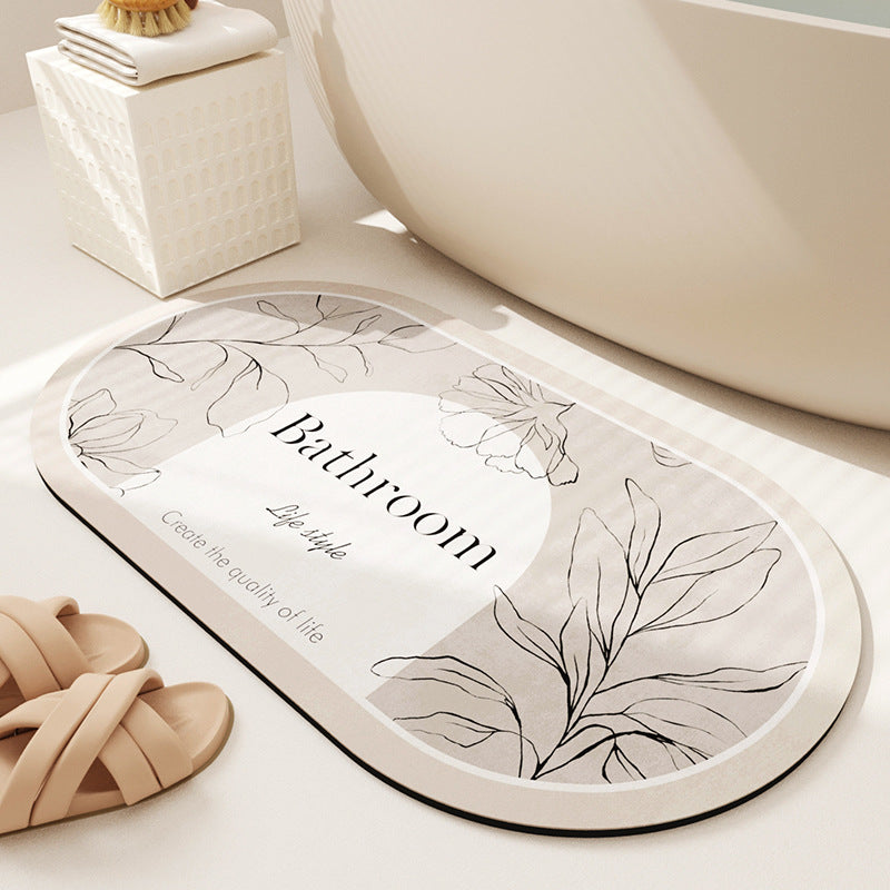 Elegant Floral Design Bathroom Mat Bowlift