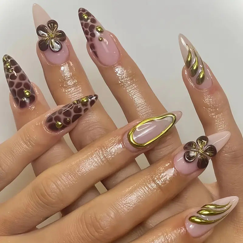 Decorative Rhinestone-Accent Press-On Nails Bowlift