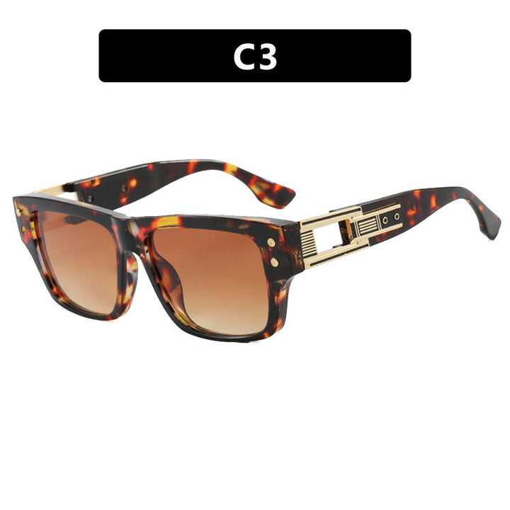 Women’s trendy square sunglasses with elegant gold decorative structure Bowlift
