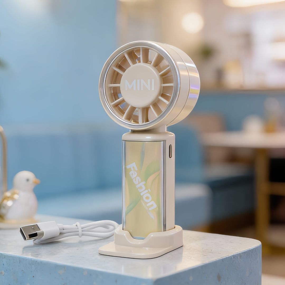 Women's portable mini hand fan with rechargeable USB function Bowlift