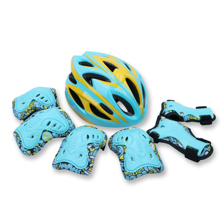 Children's Colorful Cycling Safety Helmet and Protective Gear Set Bowlift